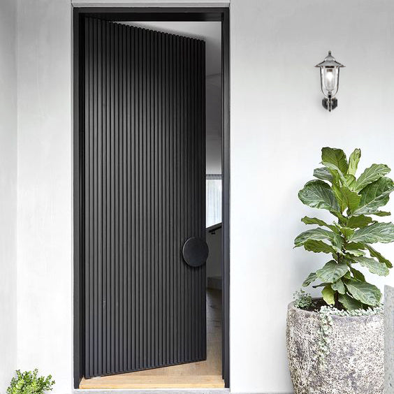 SMITH&SMITH Flagstaff Outdoor Lamp in Antique Silver used at front door of a modern Australian home insta