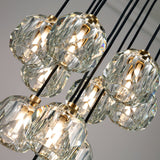 SMITH&SMITH Howard 10 Crystal Ball Cluster Pendant close up illuminated