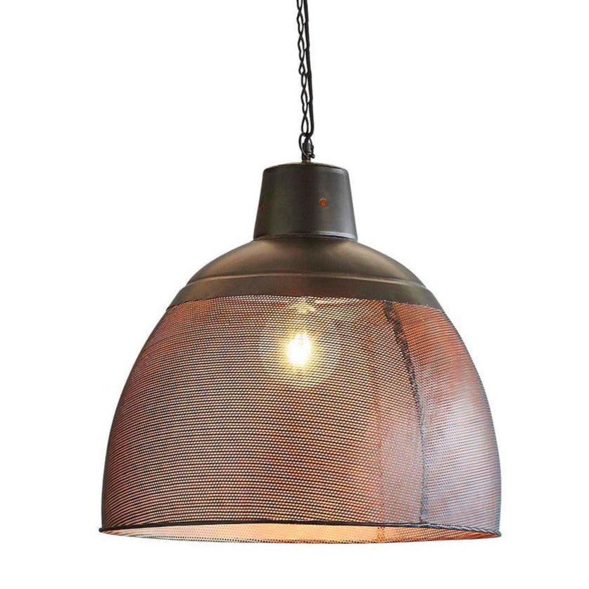 SMITH&SMITH LIGHTING SYDNEY KEIRA MEDIUM - BLACK & GOLD - PERFORATED IRON DOME PENDANT LIGHT