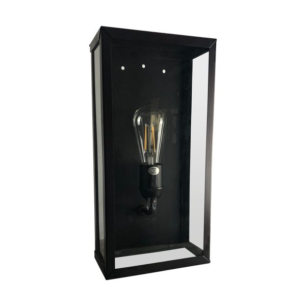 SMITH&SMITH Lighting Camden Lantern Outdoor Wall Lantern Lamp in Black front angle view