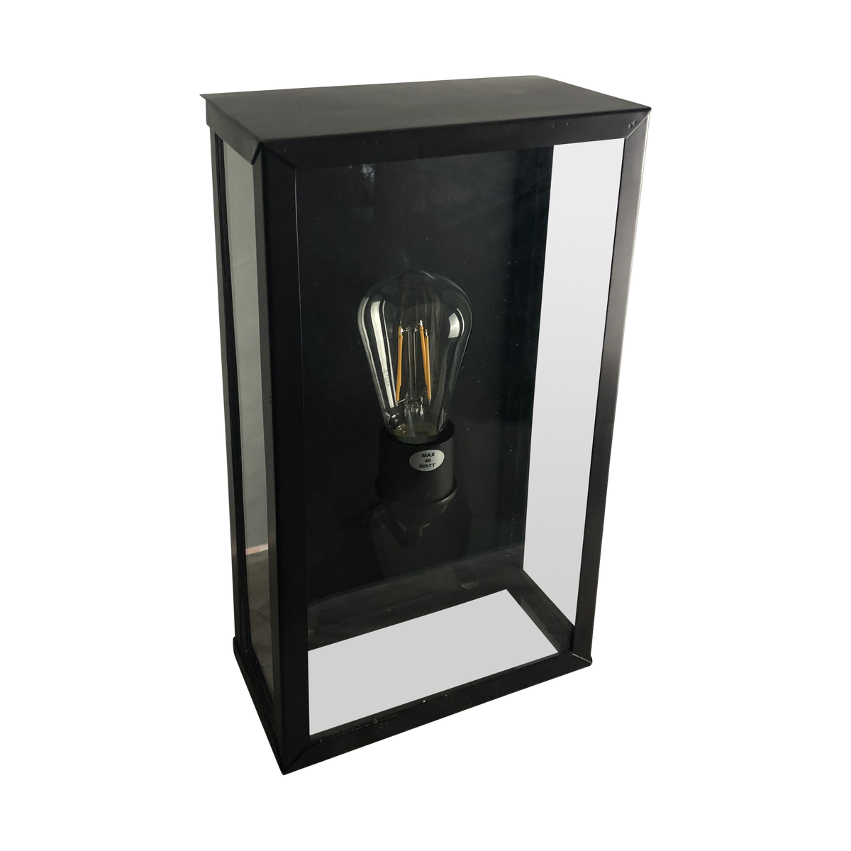 SMITH&SMITH Lighting Camden Lantern Outdoor Wall Lantern Lamp in Black top down view