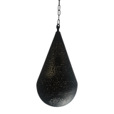 SMITH&SMITH Lighting Kova Large Black Perforated Teardrop Pendant Lamp in Aquarius style ZAF11098BK  profile view