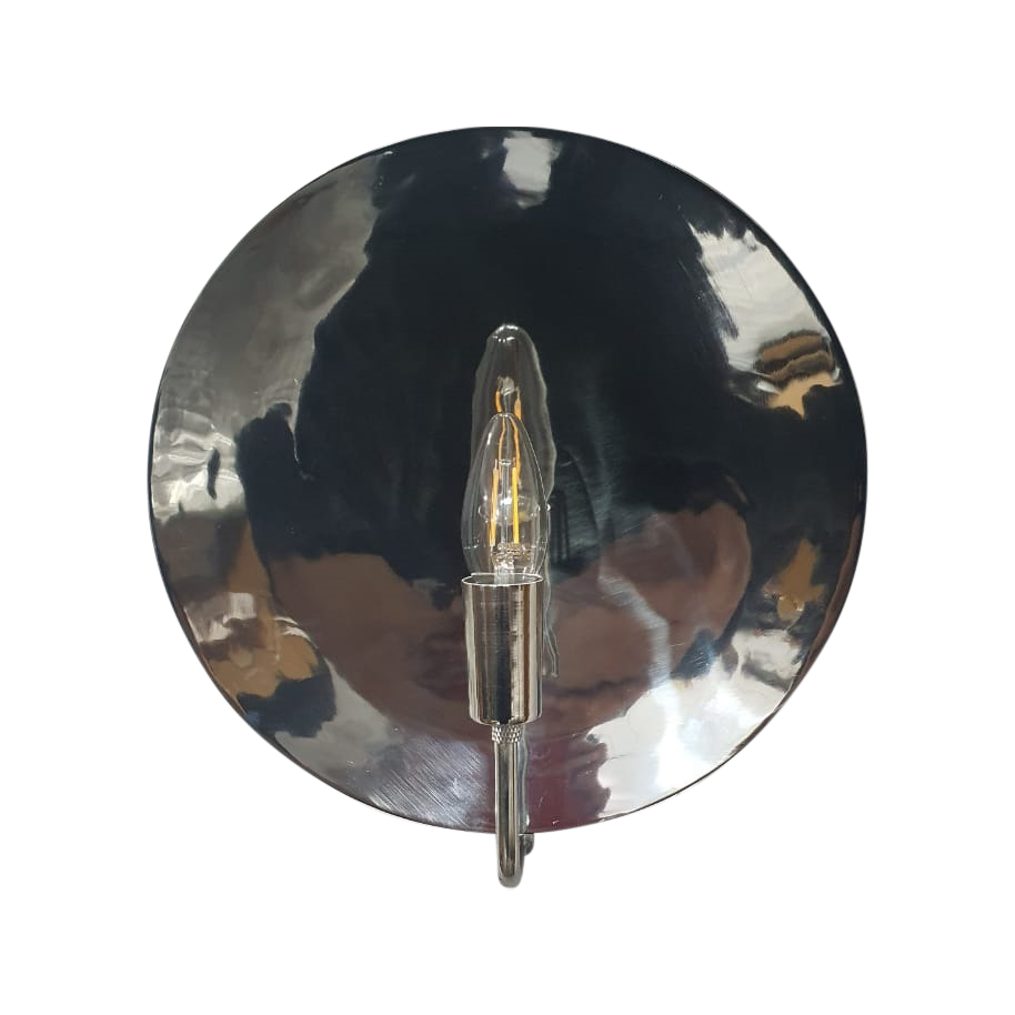 SMITH&SMITH Lighting Sydney Ana Round Sconce Wall Light in Polished Silver finish front view