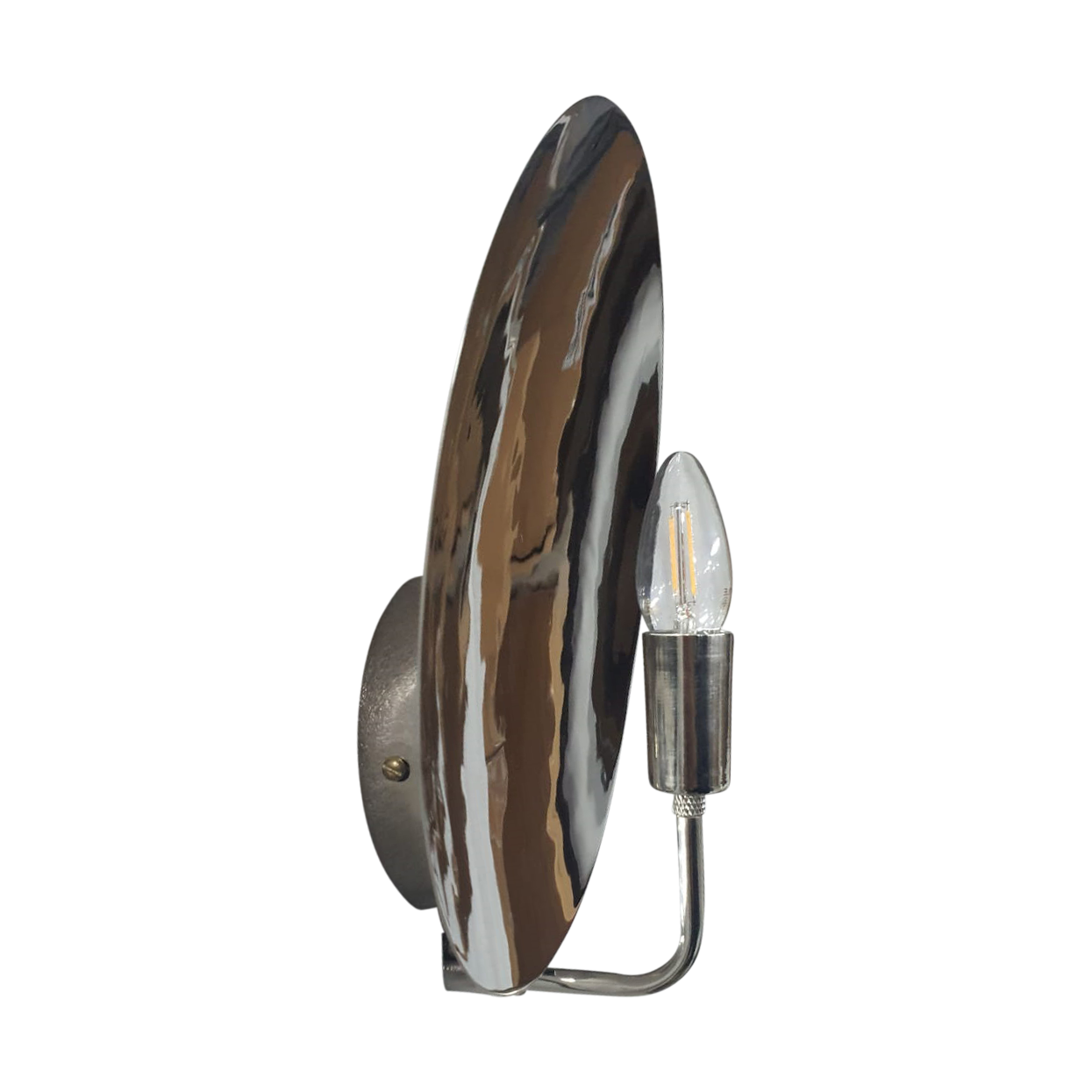 SMITH&SMITH Lighting Sydney Ana Round Sconce Wall Light in Polished Silver finish  side view