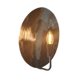SMITH&SMITH Lighting Sydney Ana Round Sconce Wall Light in Polished Silver finish illuminated side profile view