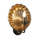 SMITH&SMITH Lighting Sydney Antonia Round Shell Brass Sconce Wall Light Front view