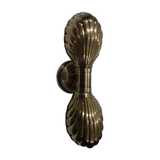 SMITH&SMITH Lighting Sydney Calico Brass Scallop Seashell Shaped Double Sconce Wall Light up-down view