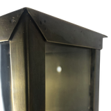 SMITH&SMITH Lighting Sydney Camden Lantern Outdoor Wall Lantern Lamp in Antique Brass close up corner
