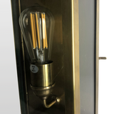 SMITH&SMITH Lighting Sydney Camden Lantern Outdoor Wall Lantern Lamp in Antique Brass bulb close up viwe