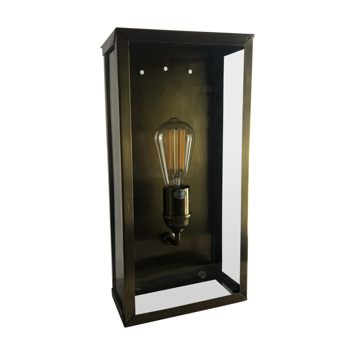 SMITH&SMITH Lighting Sydney Camden Lantern Outdoor Wall Lantern Lamp in Antique Brass 6 front angle
