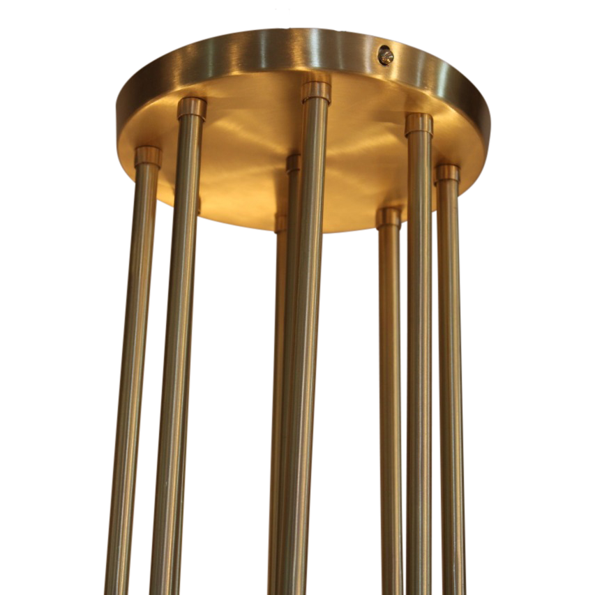 SMITH&SMITH Lighting Sydney Durban Semi Flush 8 arm Brass Pendant Lamp ILASTRO.C6.CL  brass arms view