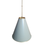 SMITH&SMITH Lighting Sydney East Hamptons Solid Brass Hand-crafted Pendant Lamp in sage green upper profile view