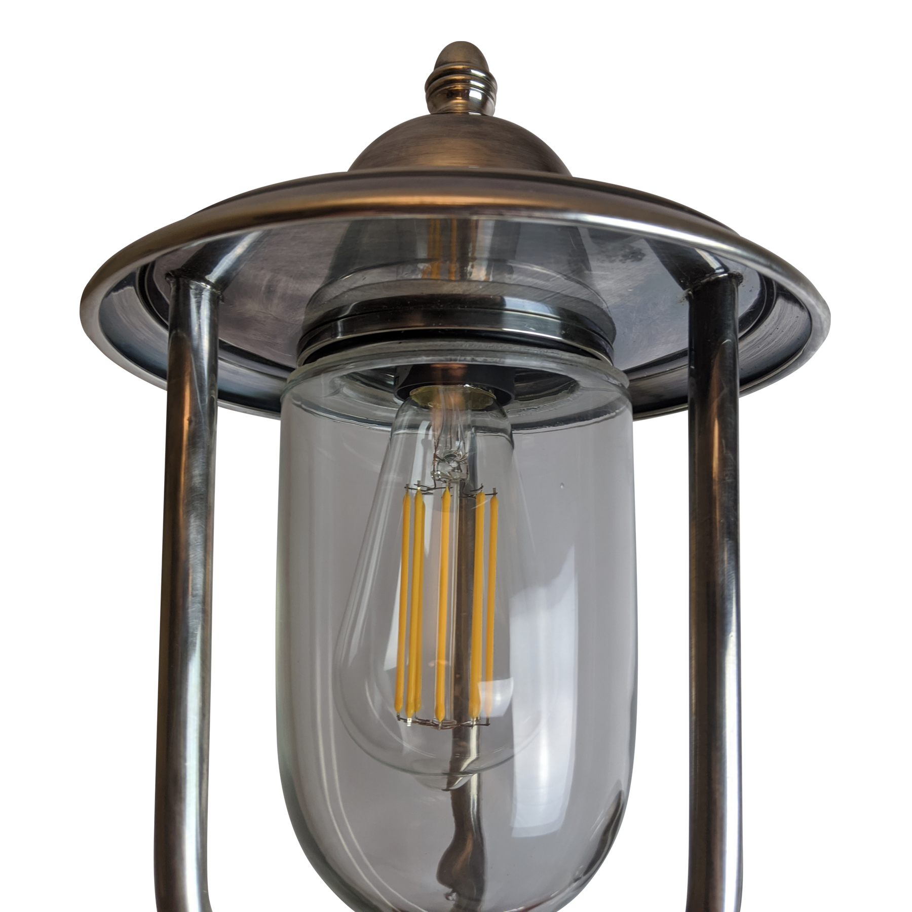 SMITH&SMITH Lighting Sydney Flagstaff Outdoor Wall Sconce in Silver close up view of lamp