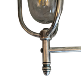 SMITH&SMITH Lighting Sydney Flagstaff Outdoor Wall Sconce in Silver close up view of lamp arm
