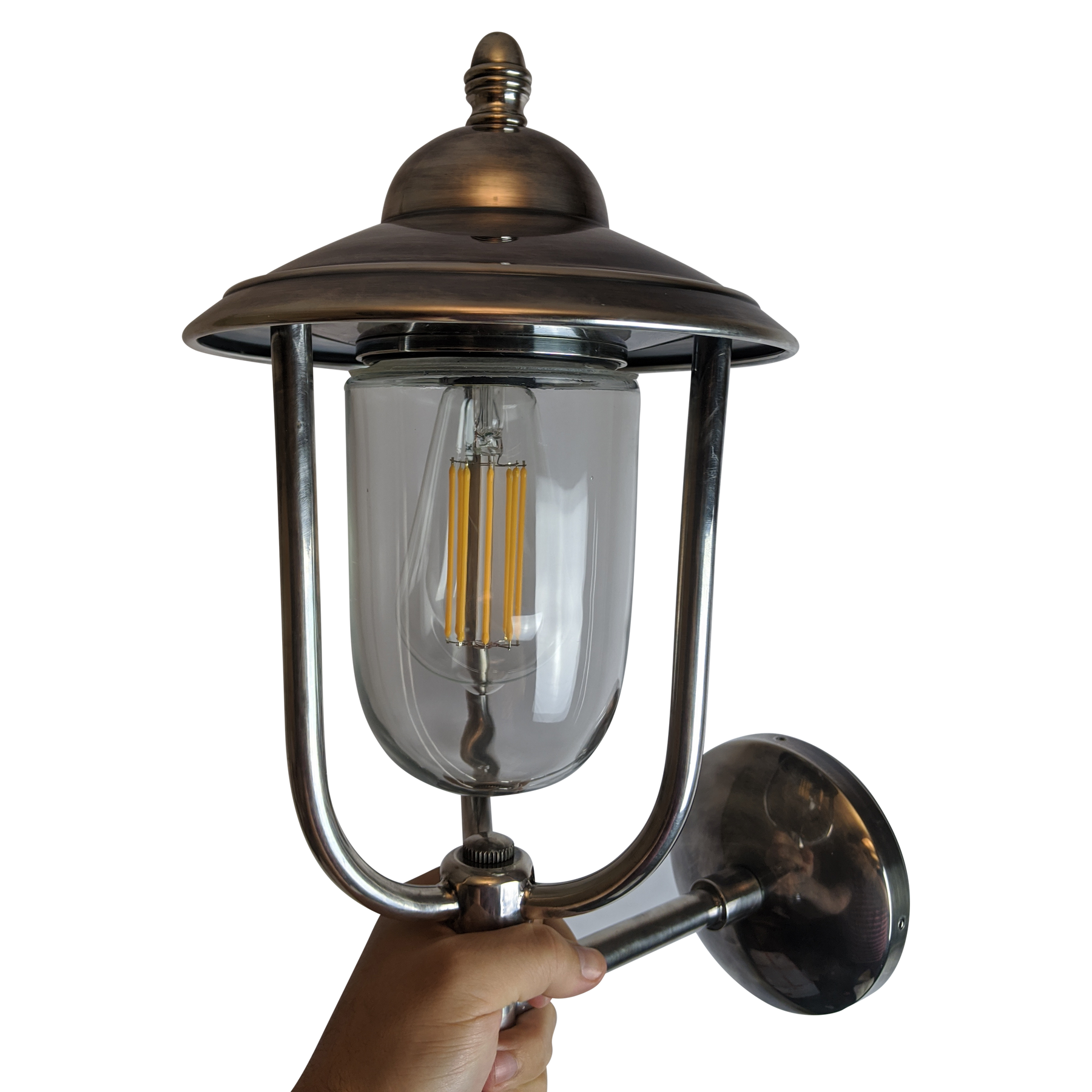 SMITH&SMITH Lighting Sydney Flagstaff Outdoor Wall Sconce in Silver - Handcrafted in solid brass