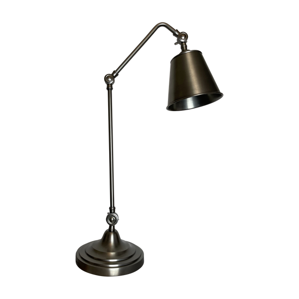 SMITH&SMITH Lighting Sydney Hemingway Solid Brass Table Lamp finished in Antique Silver full profile view