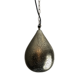 SMITH&SMITH Lighting Sydney Kova Small Metallic Nickel Perforated Teardrop Pendant Lamp Aquarius style ZAF10225NI profile view