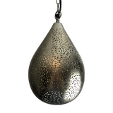 SMITH&SMITH Lighting Sydney Kova Small Metallic Nickel Perforated Teardrop Pendant Lamp