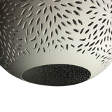 SMITH&SMITH Lighting Sydney Kova Small White Perforated Teardrop Pendant Lamp Aquarius Lamp ZAF10225WH  bottom up close up view