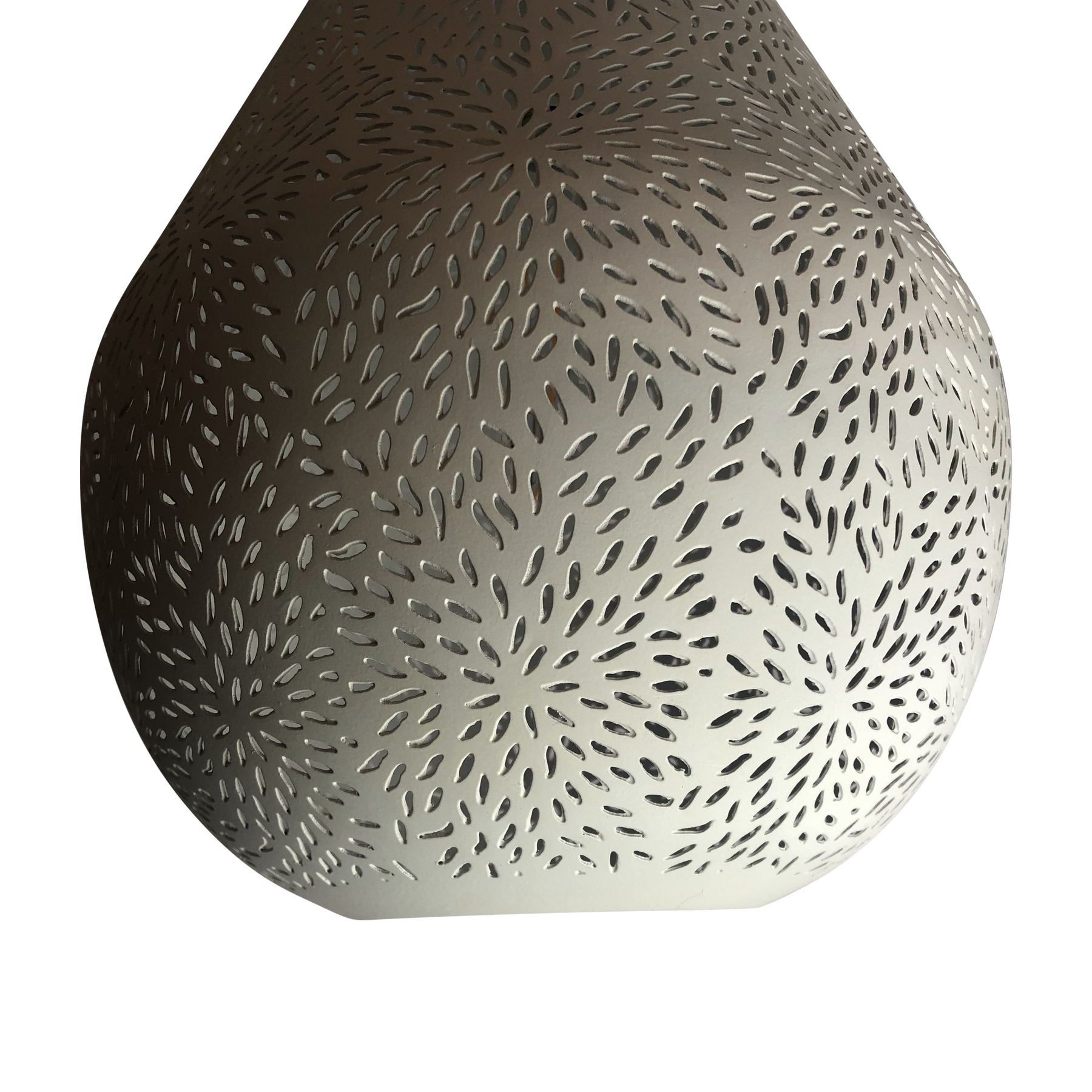 SMITH&SMITH Lighting Sydney Kova Small White Perforated Teardrop Pendant Lamp Aquarius Lamp ZAF10225WH  close up