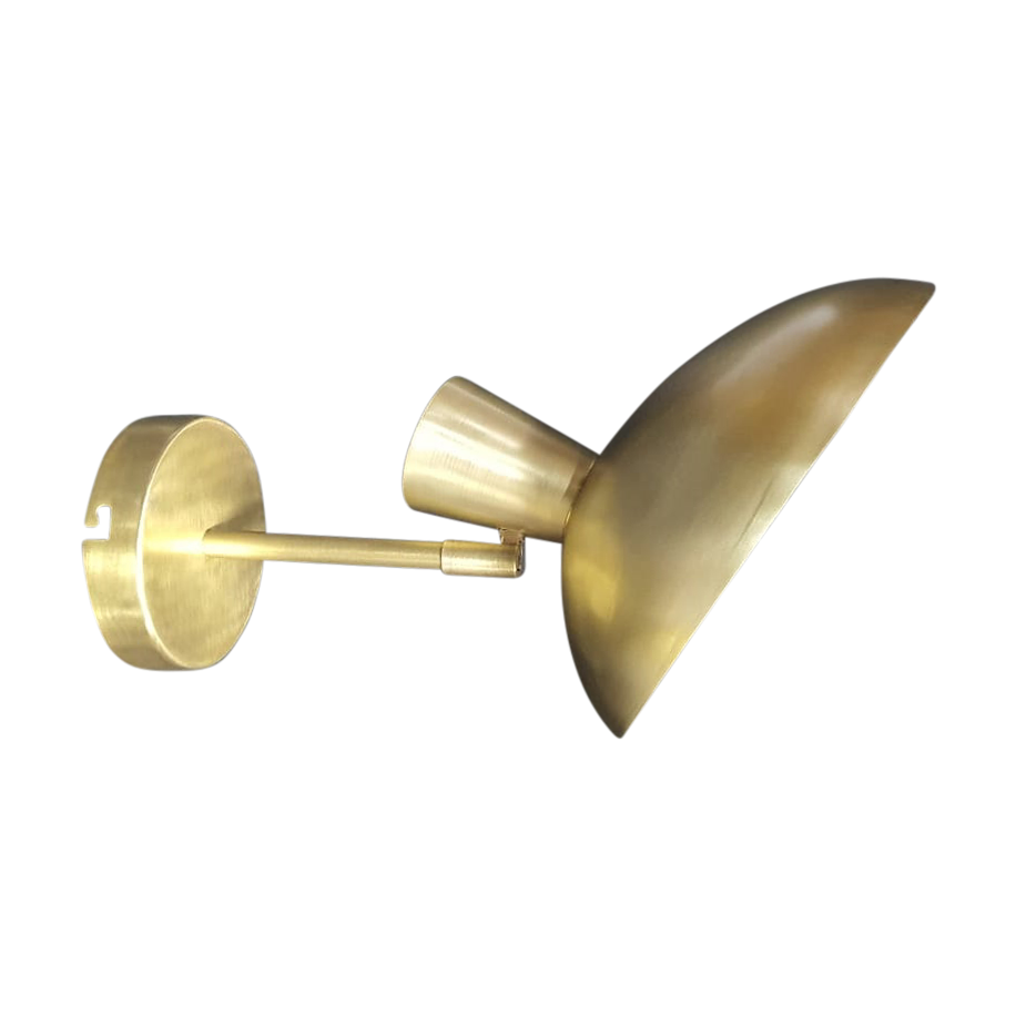 SMITH&SMITH Lighting Sydney Leslie Brass Sconce Wall Light side profile view