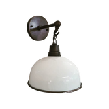 SMITH&SMITH Lighting Sydney Omaru Iron Dome White Hanging Wall Lamp profile view