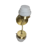SMITH&SMITH Lighting Sydney Rockingham Double Sconce Brass Wall Light with Alabaster shade  top down view