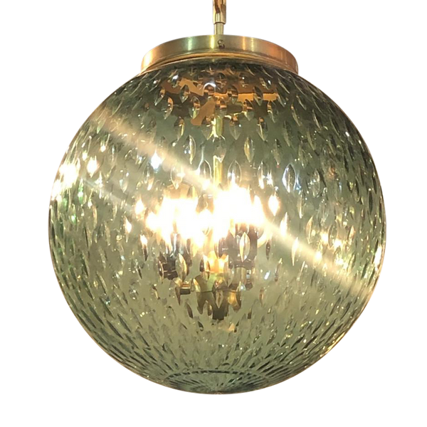 SMITH&SMITH Lighting Sydney Waldorf Large Glass Ball Ceiling Pendant Lamp side profile view from bottom up