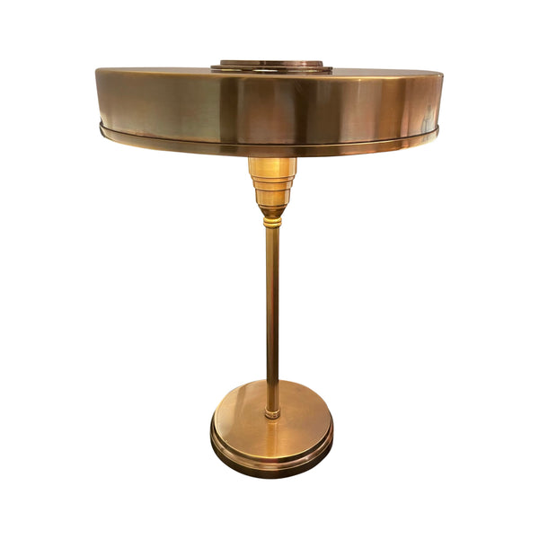 Lobby Antique Brass & Glass Table Lamp