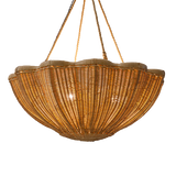 SMITH&SMITH Poppy Rattan Hanging Light with natural rattan finish and rope drop
