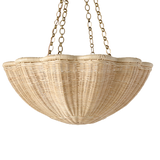 SMITH&SMITH Poppy Rattan Hanging Light in Natural rattan finish with brass chain