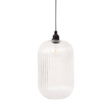 SMITH&SMITH Lighting Sydney Reffro Rippled Clear Glass Column Pendant Lamp