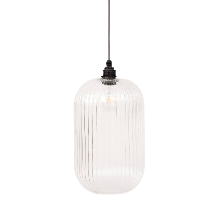 SMITH&SMITH Lighting Sydney Reffro Rippled Clear Glass Column Pendant Lamp