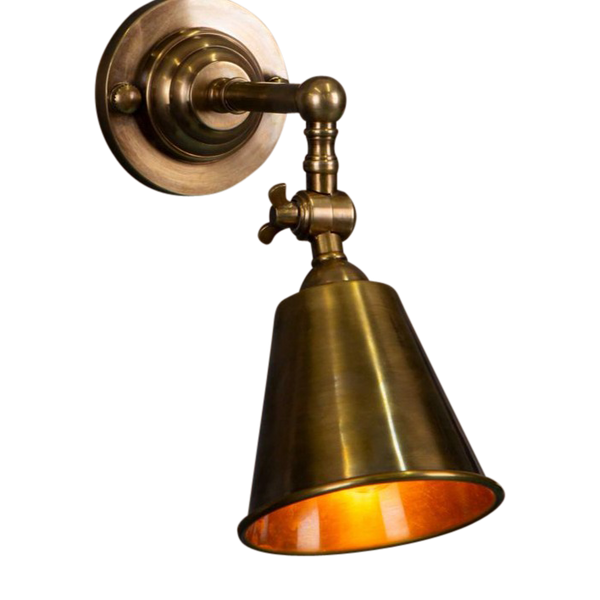 SMITH&SMITH Sandringham Adjustable Wall Lamp in Antique Brass