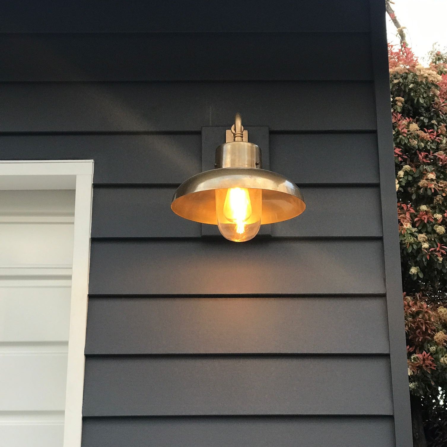 SMITH&SMITH Tempe Brass Outdoor Wall Lamp with clear glass Bowral NSW Australia Garage wall