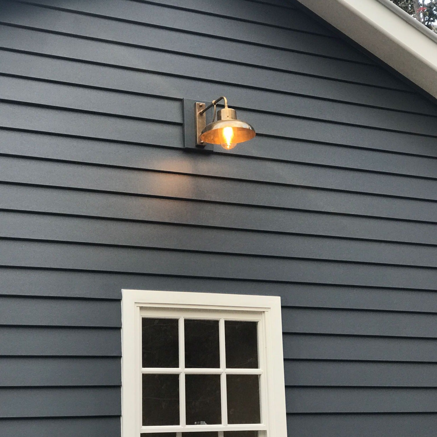 SMITH&SMITH Tempe Brass Outdoor Wall Lamp with clear glass Bowral NSW Australia Garage wall