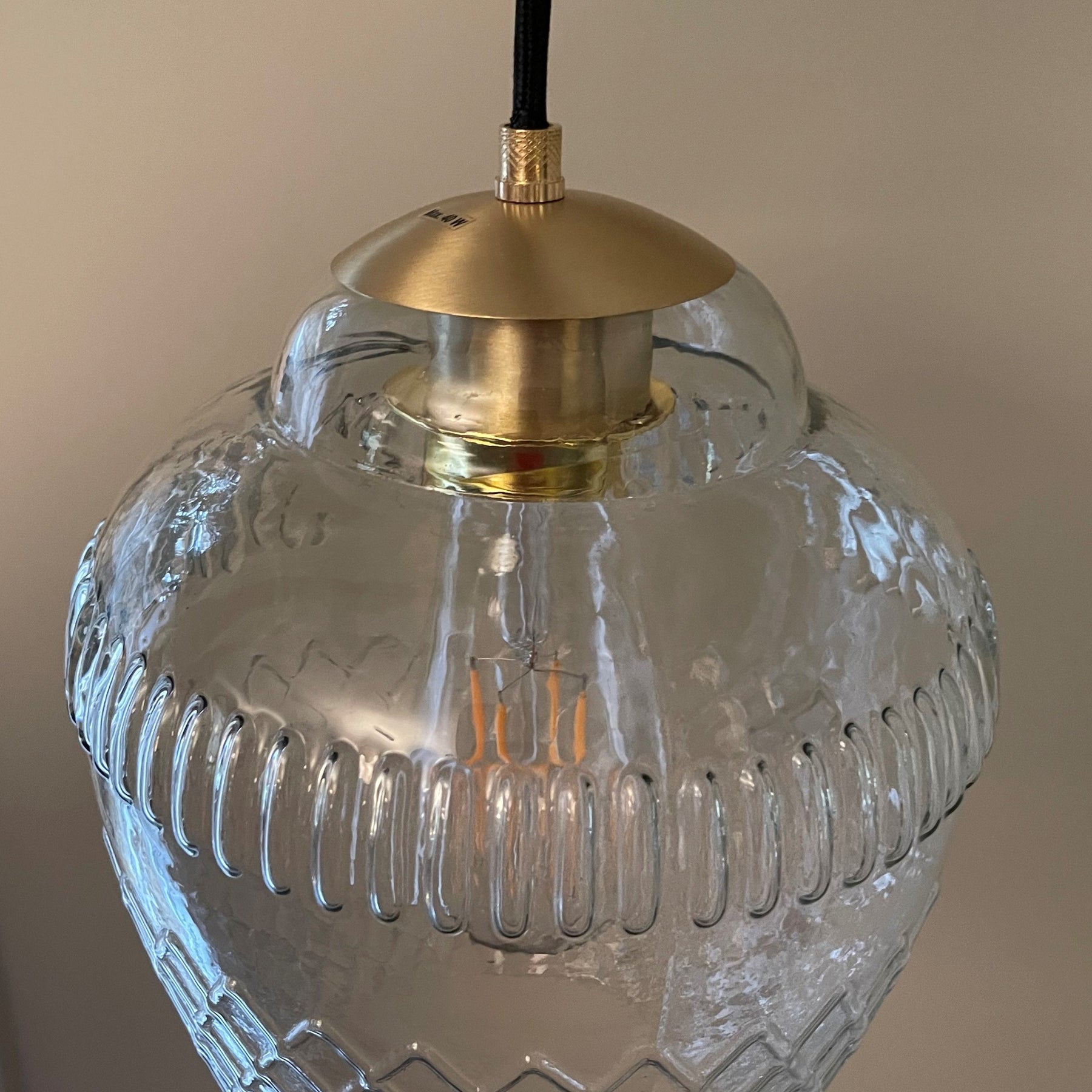 Zarz Diamond Crystal Clear Glass Pendant Lamp