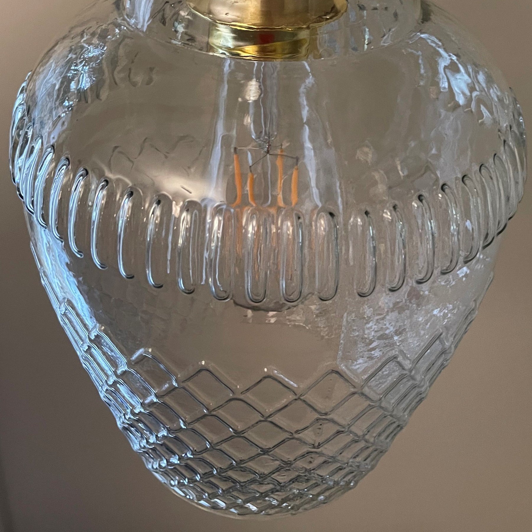 Zarz Diamond Crystal Clear Glass Pendant Lamp