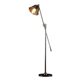 SMITH&SMITH Stewart Solid Brass Adjustable Floor Lamp in Antique Silver finish. 59384AS Winslow.