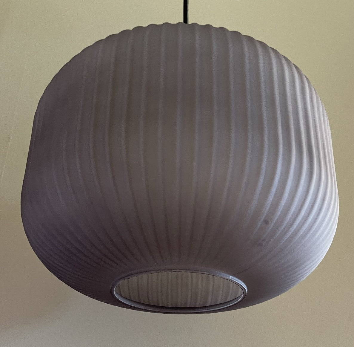 Ashter Hand-blown Lantern Pendant in Matte-Grey Glass