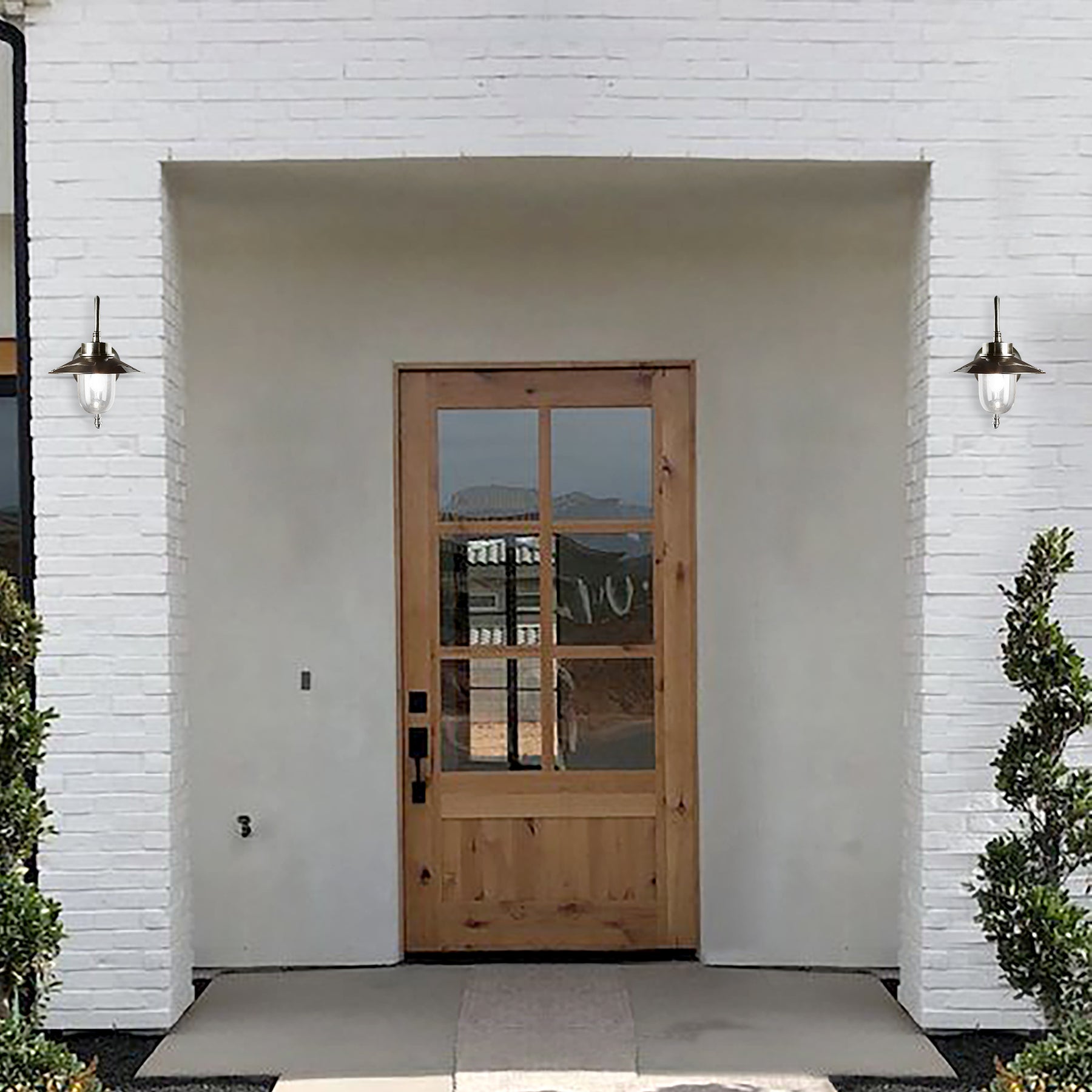 This Canberra Australia home with twin Anniston Outdoor Lamps in Antique Silver from SMITH&SMITH. insta