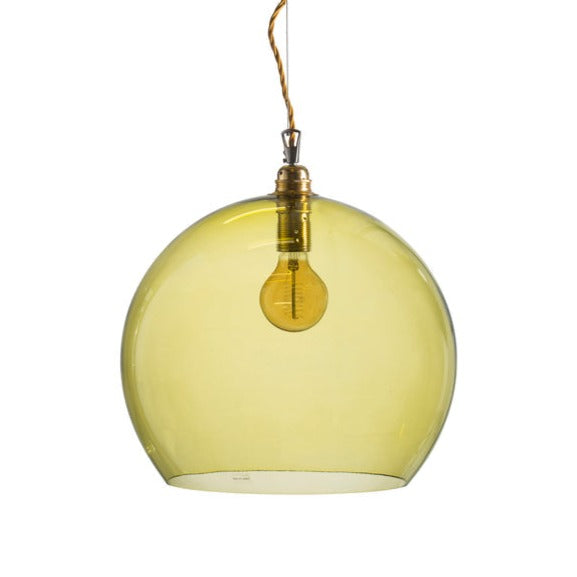 Umberto Round Olive Glass Pendant Lamp (Extra Large)