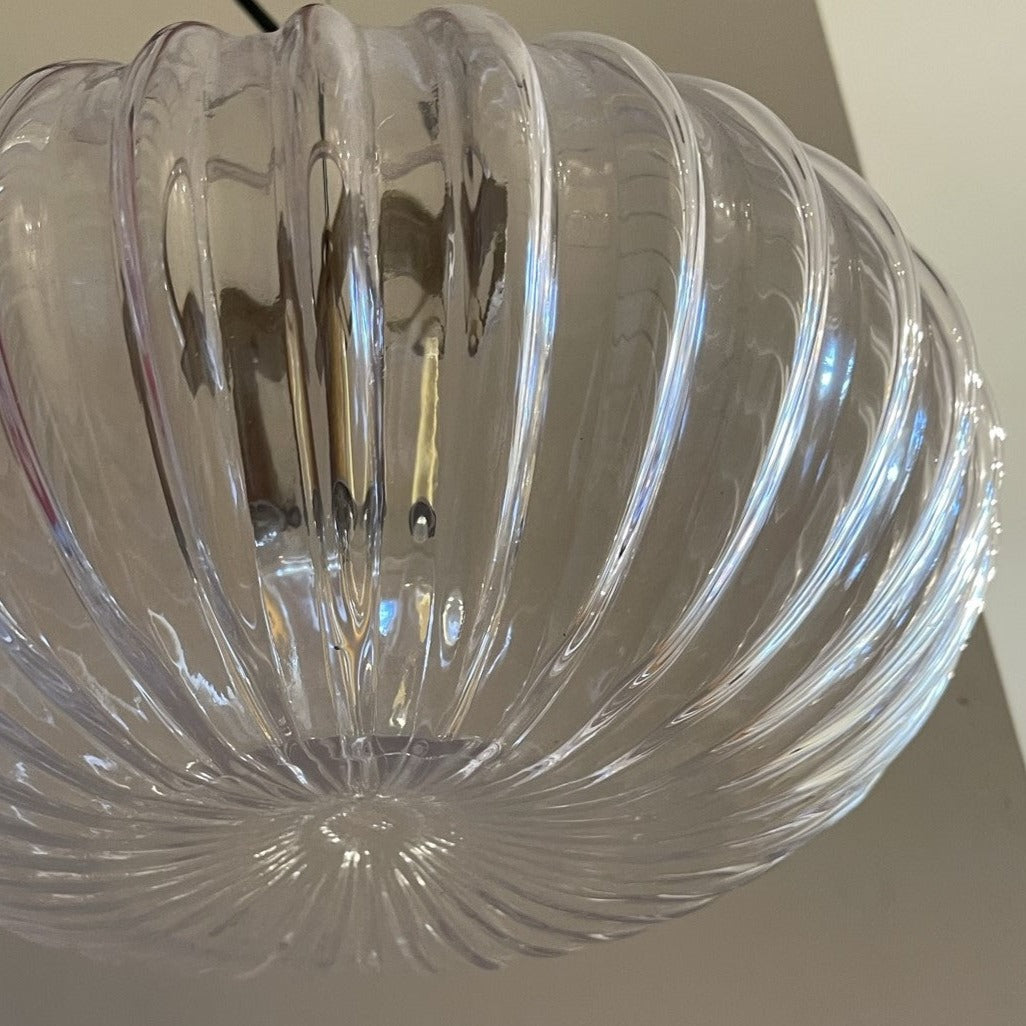 Zucca Clear Rippled Glass Pendant Lamp
