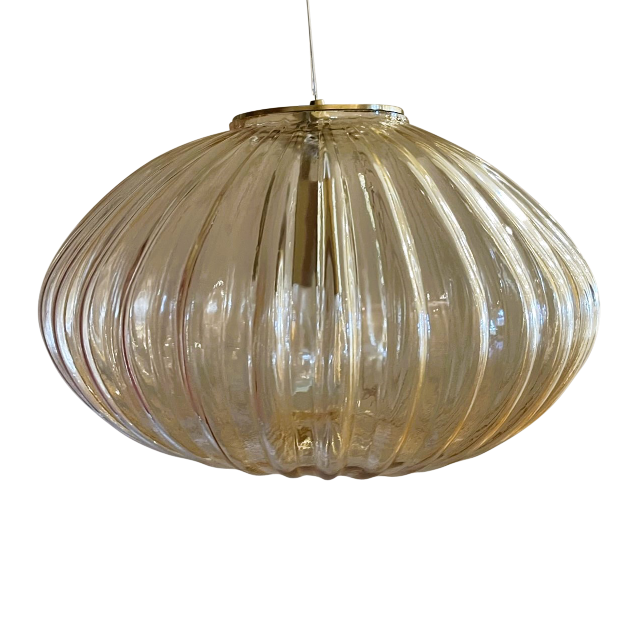 SMITH&SMITH Zucca Pale Gold Rippled Glass Pendant Lamp