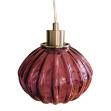 SMITH&SMITH Zucca Mulberry Rippled Glass Pendant Lamp Small
