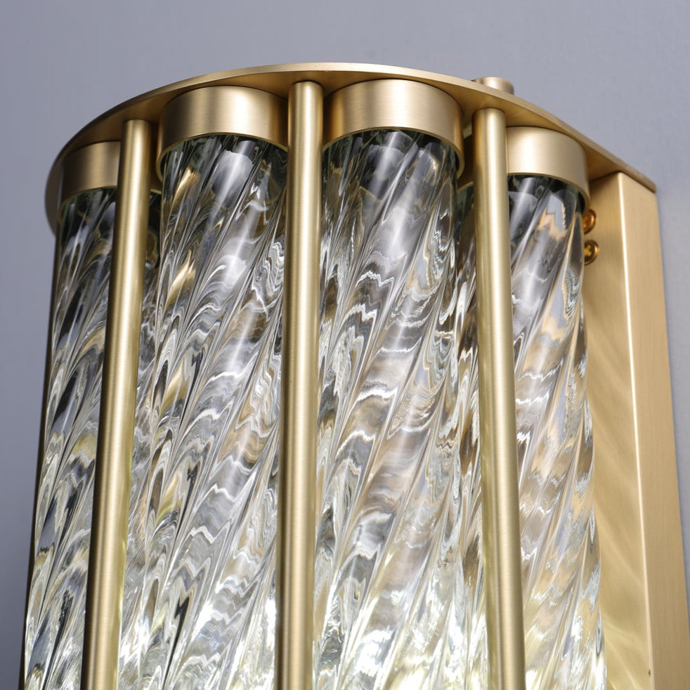 Hillston Spiral Glass Wall Lamp (D180mmx400mm)