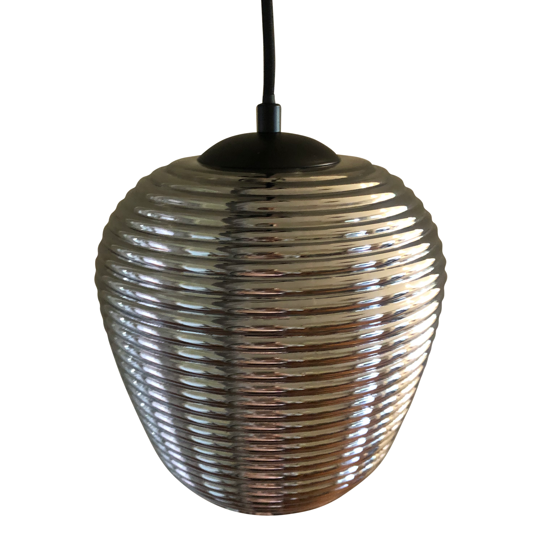 SMITH&SMITH Rippe Rippled Pendant in Smoke Glass