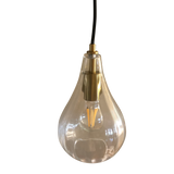 SMITH & SMITH Allard Rippled Teardrop Pendant Clear or Smoke Glass