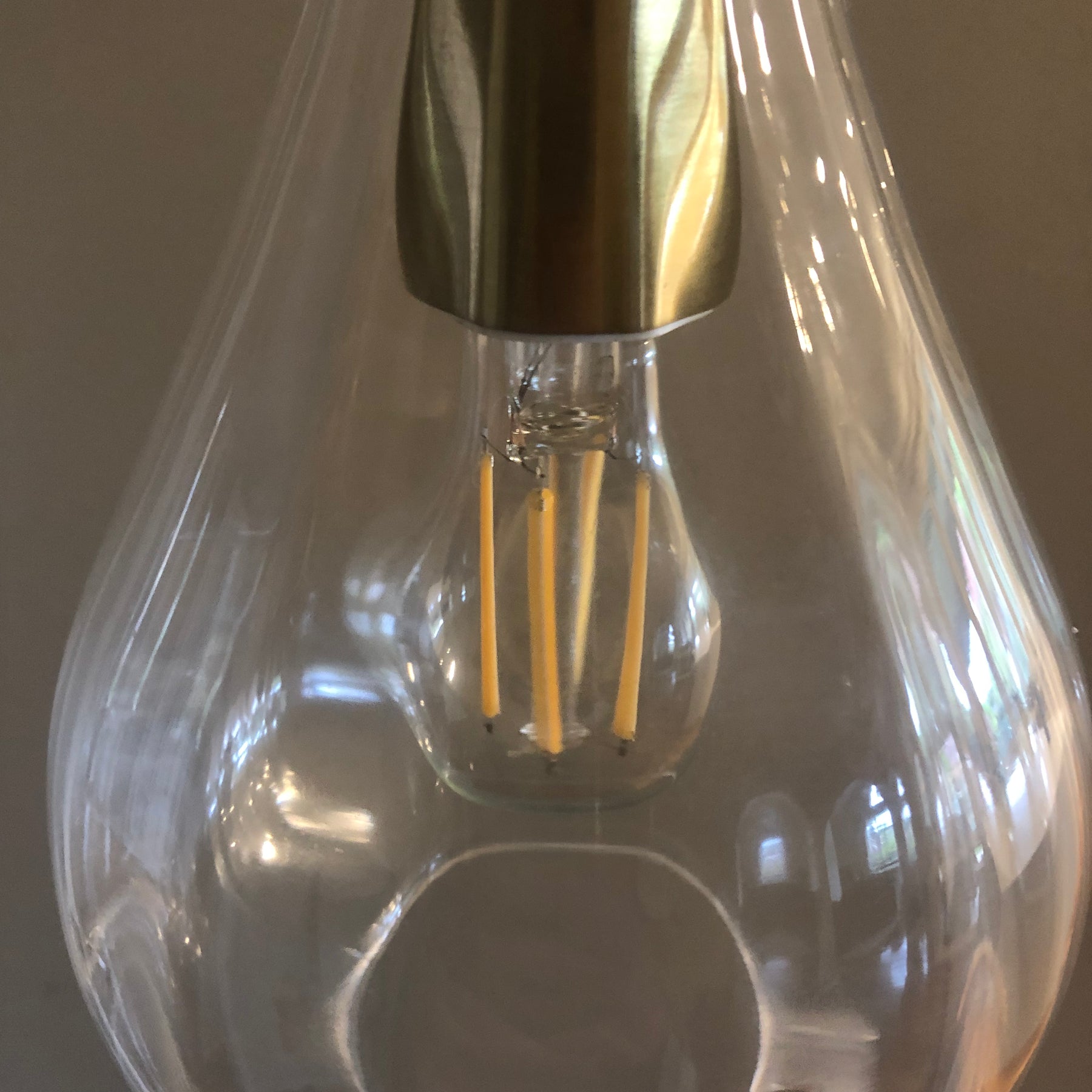 Allard Rippled Teardrop Pendant Clear or Smoke Glass