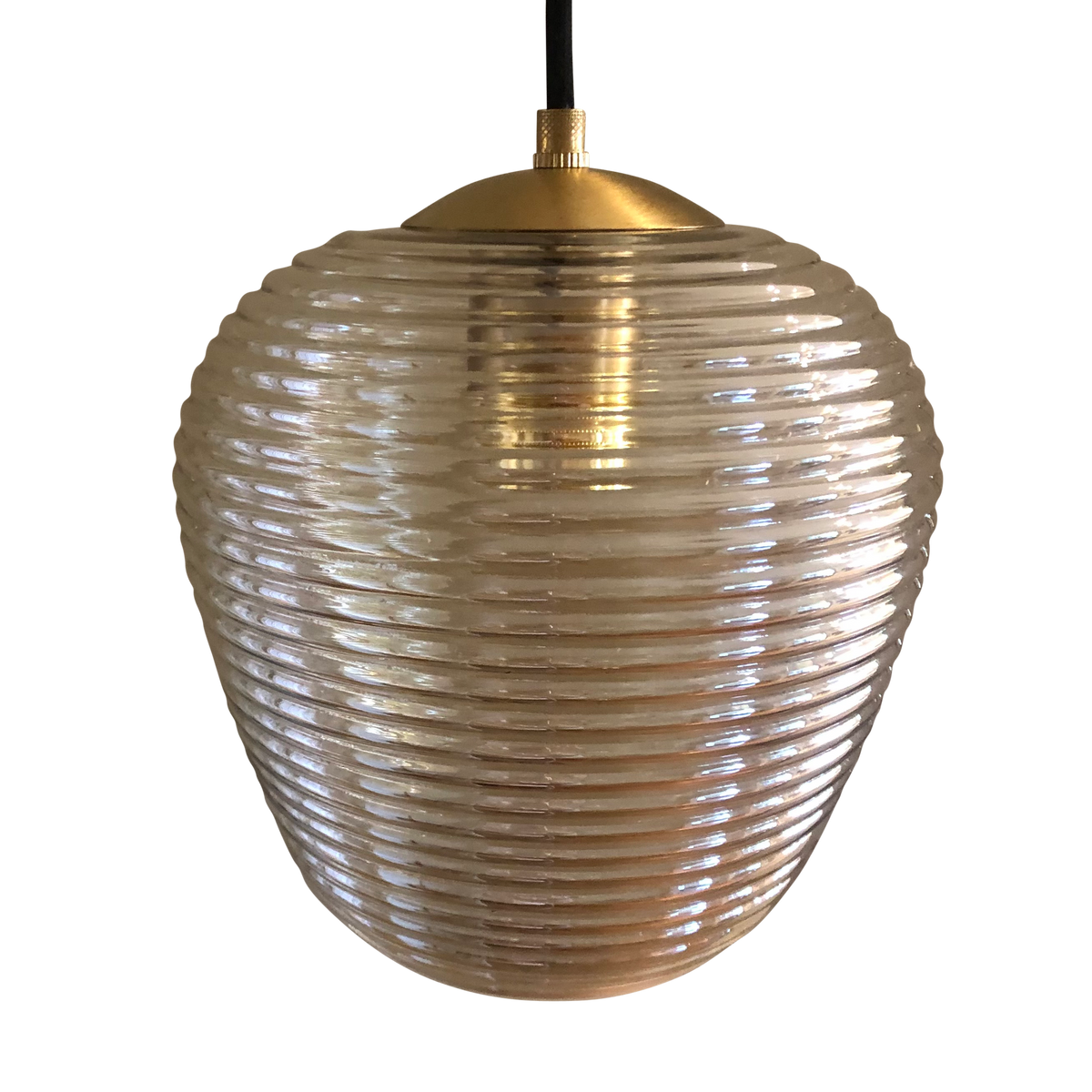 SMITH&SMITH Rippe Rippled Pendant in Champagne  Glass